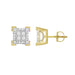 LADIES STUD EARRINGS 0.25CT ROUND DIAMOND 10K YELLOW GOLD