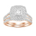 LADIES BRIDAL SET 1.00CT ROUND DIAMOND 14K ROSE GOLD