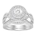 LADIES BRIDAL SET 1.00CT ROUND DIAMOND 14K WHITE GOLD