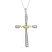 LADIES PENDANT WITH CHAIN 0.15CT ROUND DIAMOND 10K WHITE/YELLOW GOLD