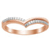 LADIES BAND 0.08CT ROUND DIAMOND 10K ROSE GOLD