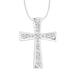 LADIES PENDANT WITH CHAIN 0.50CT ROUND DIAMOND 10K WHITE GOLD