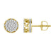 LADIES STUD EARRINGS 0.75CT ROUND DIAMOND 10K YELLOW GOLD