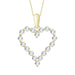 LADIES HEART PENDANT 0.25CT ROUND DIAMOND 14K YELLOW GOLD