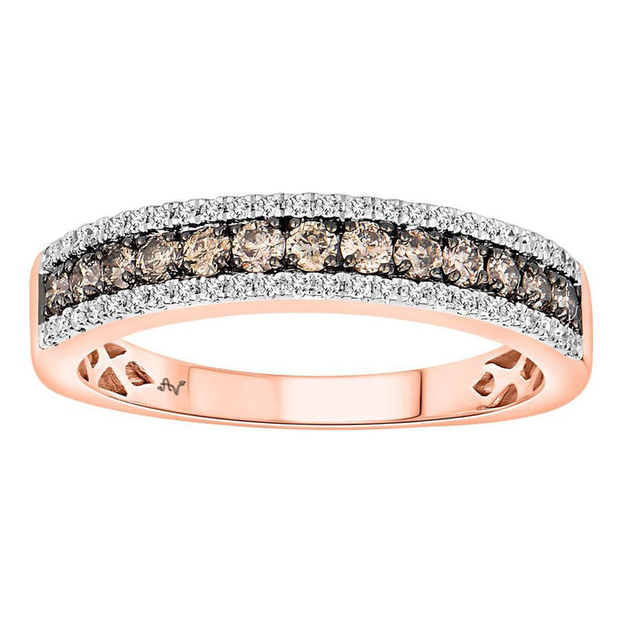 LADIES BAND 0.50CT ROUND DIAMOND 14K ROSE GOLD