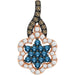 LADIES PENDANT WITH CHAIN 0.50CT ROUND/BLUE SAPPHIRE/DARK BROWN DIAMOND 14K ROSE GOLD