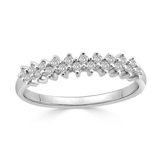 LADIES BAND 0.20CT ROUND DIAMOND 14K WHITE GOLD