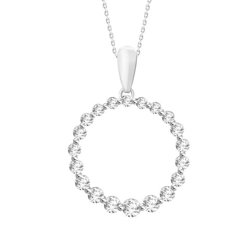 LADIES PENDANT 0.25CT ROUND DIAMOND 10K WHITE GOLD