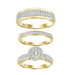 LADIES TRIO SET 1.00CT ROUND DIAMOND 10K YELLOW GOLD