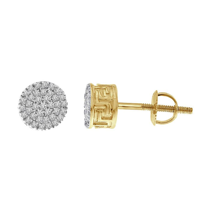 LADIES STUD EARRINGS 0.15CT ROUND DIAMOND 10K YELLOW GOLD