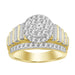 LADIES RING 1.50CT ROUND/BAGUETTE DIAMOND 10K YELLOW GOLD