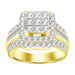 LADIES RING 2.00CT ROUND/BAGUETTE DIAMOND 10K YELLOW GOLD