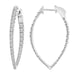 LADIES HOOP EARRINGS 2.00CT ROUND DIAMOND 14K WHITE GOLD