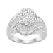 LADIES RING 2.00CT ROUND/BAGUETTE DIAMOND 10K WHITE GOLD