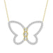 LADIES PENDANT WITH CHAIN 0.20CT ROUND DIAMOND 10K WHITE/YELLOW GOLD