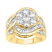 LADIES RING 3.00CT ROUND/BAGUETTE DIAMOND 14K YELLOW GOLD