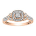 LADIES RING 0.25CT ROUND DIAMOND 10K WHITE/ROSE GOLD