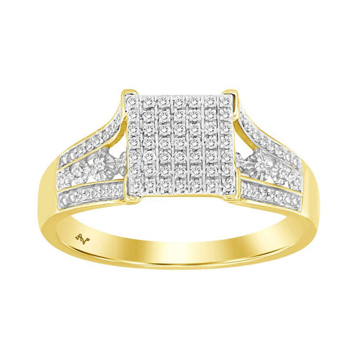 LADIES RING 0.20CT ROUND DIAMOND 10K YELLOW GOLD