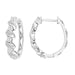 LADIES HOOP EARRINGS 0.25CT ROUND/BAGUETTE DIAMOND 10K WHITE GOLD