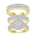 LADIES TRIO SET 1.00CT ROUND/BAGUETTE DIAMOND 10K YELLOW GOLD