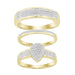 UNISEX TRIOS SET 0.33CT ROUND DIAMOND 10K YELLOW GOLD