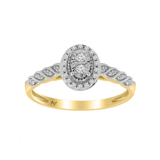 LADIES RING 0.10CT ROUND DIAMOND 10K YELLOW GOLD