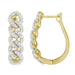 LADIES HOOP EARRINGS 1.00CT ROUND DIAMOND 10K YELLOW GOLD