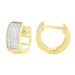 MEN'S HOOP EARRINGS 0.15CT ROUND DIAMOND 10K YELLOW GOLD