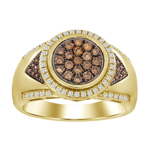 MEN'S RING 0.50CT ROUND DIAMOND 10K YELLOW GOLD