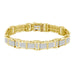 MEN'S BRACELET 3.50CT ROUND/BAGUETTE DIAMOND 10K YELLOW GOLD