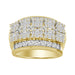 MEN'S RING 2.00CT ROUND/BAGUETTE DIAMOND 10K YELLOW GOLD