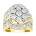 LADIES RING 3.00CT ROUND DIAMOND 10K YELLOW GOLD