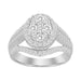 LADIES RING 1.00CT ROUND/BAGUETTE DIAMOND 10K WHITE GOLD