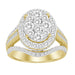 LADIES RING 2.00CT ROUND/BAGUETTE DIAMOND 10K YELLOW GOLD