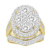 LADIES RING 5.00CT ROUND/BAGUETTE DIAMOND 10K YELLOW GOLD