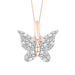 LADIES PENDANT WITH CHAIN 0.10CT ROUND DIAMOND 10K ROSE GOLD