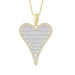 LADIES HEART PENDANT 0.50CT ROUND/BAGUETTE DIAMOND 10K YELLOW GOLD