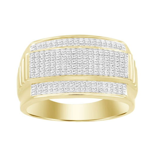 MEN'S RING 0.50CT ROUND DIAMOND 10K YELLOW GOLD