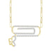 LADIES NECKLACE 0.25CT ROUND/BAGUETTE DIAMOND 10K YELLOW GOLD