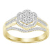 LADIES FASHION RING 0.50CT ROUND/BAGUETTE DIAMOND 10K YELLOW GOLD