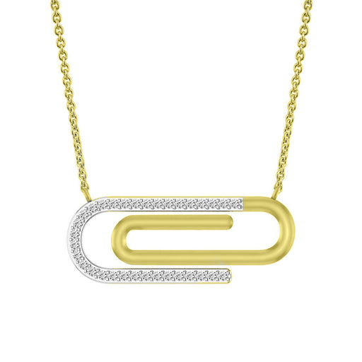 LADIES NECKLACE 0.25CT ROUND DIAMOND 10K YELLOW GOLD