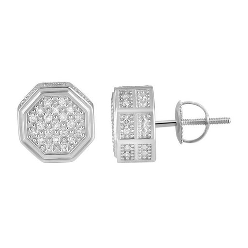 LADIES STUD EARRINGS 0.33CT ROUND DIAMOND 10K WHITE GOLD