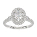 LADIES BIRDAL RING 1.50CT ROUND/BAGUETTE/OVAL DIAMOND 14K WHITE GOLD (SI QUALITY) (CENTER STONE 0.75CT OVAL DIAMOND)