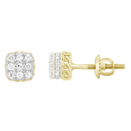 LADIES EARRING 0.15CT ROUND DIAMOND 10K YELLOW GOLD