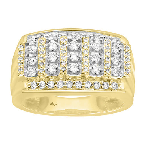 MEN'S BAND 1.00CT ROUND DIAMOND 10K YELLOW GOLD