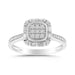 LADIES RING 0.33CT ROUND/BAGUETTE DIAMOND 10K WHITE GOLD