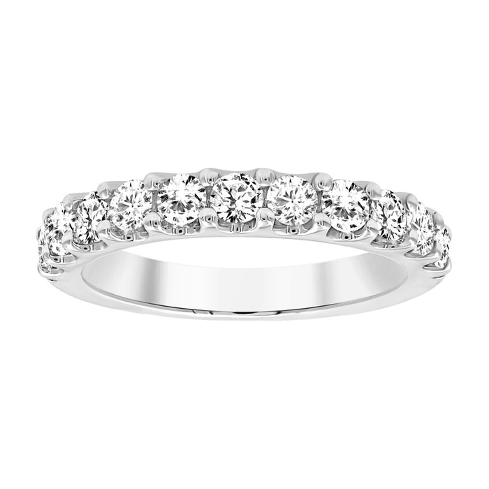 LADIES BAND 1.00CT ROUND DIAMOND 14K WHITE GOLD