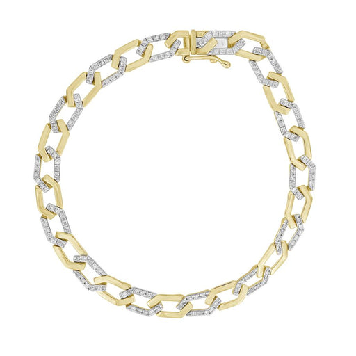 LADIES BRACELET 1.00CT ROUND DIAMOND 10K YELLOW GOLD