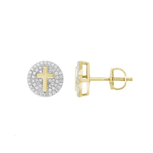 LADIES EARRINGS 0.25CT ROUND DIAMOND 10K YELLOW GOLD