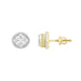 LADIES EARRINGS 1.00CT ROUND DIAMOND 10K YELLOW GOLD